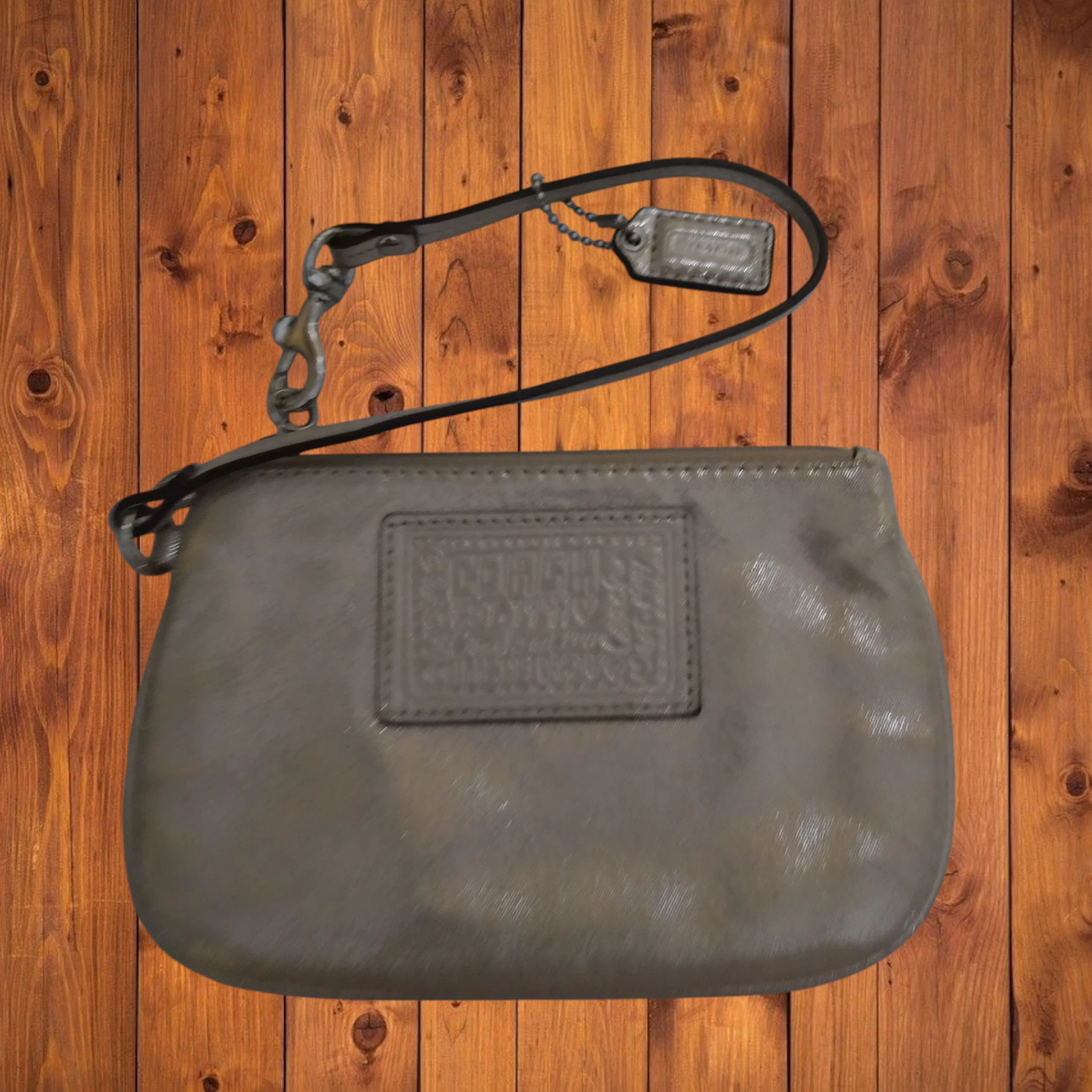 Coach Portafoglio Donna Papavero Perla Oro Metallizzato con Logo Etichetta da Appendere