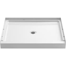 Center Drain Shower Base 36x34" Pan Single 3 in Threshold White Tile Down Sturdy