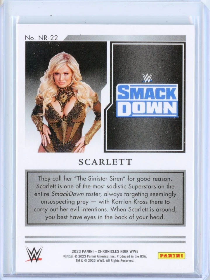 2023 Panini Chronicles WWE SCARLETT Noir GOLD HOLO Parallel Smackdown 9/10 - Image 2 of 2