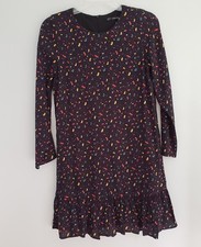 ZARA TRAFALUC Dress XSmall Womens Black Multi Tiny Cars Print New With Tags