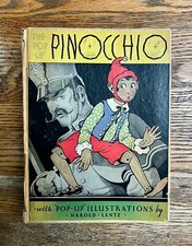 Vintage Pop-up Pinocchio Book Harold Lentz Illustrations 1932 1st Edition