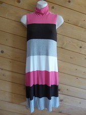 Bailey 44 Anthropologie M Pink Brown Gray Stripe Jersey Sleeveless Tank Dress