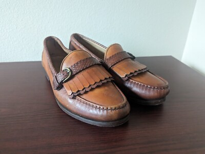 Allen Edmonds Brown Monterey Kiltie Belted Leather Loafers Sz 10 Allen Edmonds Men Montague Loafer Size 10.5 D Brown Kiltie  main image 2