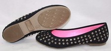 NEW Girls Kids Youth STEVE MADDEN Jdiscoo Black Studded Flats Ballet Shoes