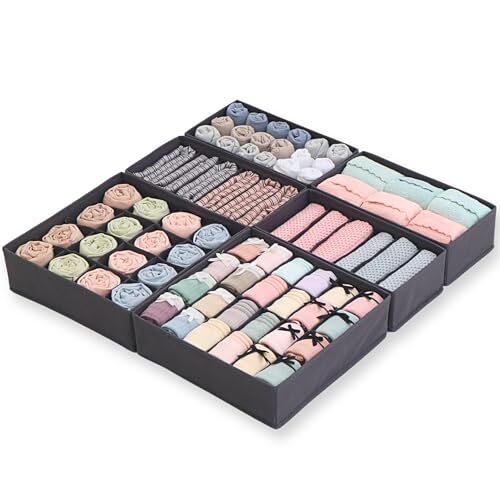 Underwear Drawer Organizer 6 Pack, Sock Drawer Organizer, Baby Drawer