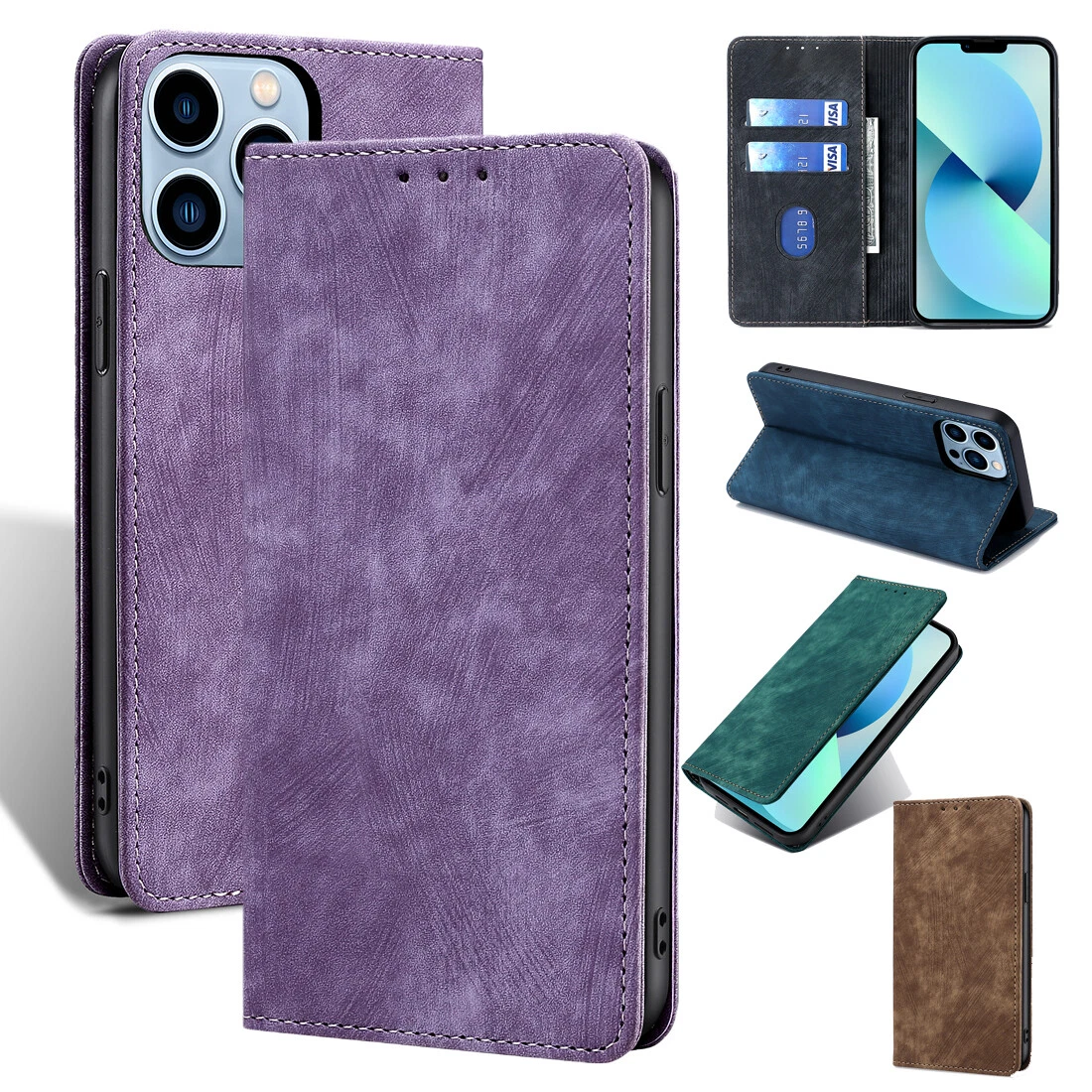 Stoßfester PU-Leder Flip Wallet Case Handyhülle Für Nokia G10