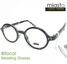 ~LOT OF 2~ MIASTO ROUND LENNON/ POTTER SMALL READER READING GLASSES+1.50 BIFOCAL