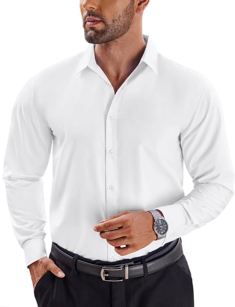 Men'S Dress Shirts Long Sleeve Button up Shirts Formal Business Shirt