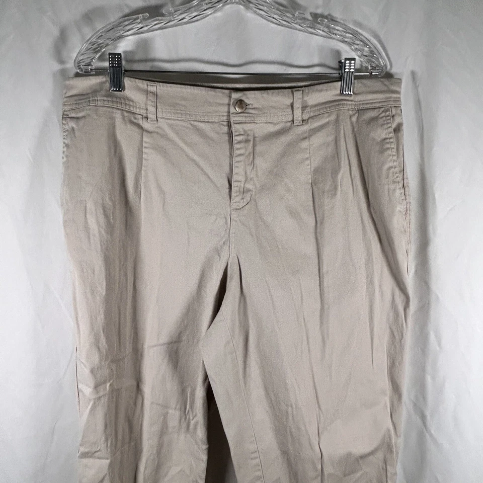 Pantalones para mujer Cato Est 1946 16 W caqui claro calce clásico mezcla de algodón tiro alto Foto 2 de 4