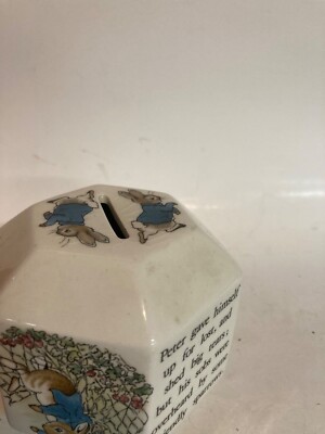 Wedgewood Peter Rabbit Hexagonal Coin Bank Beatrix Potter Vintage | eBay