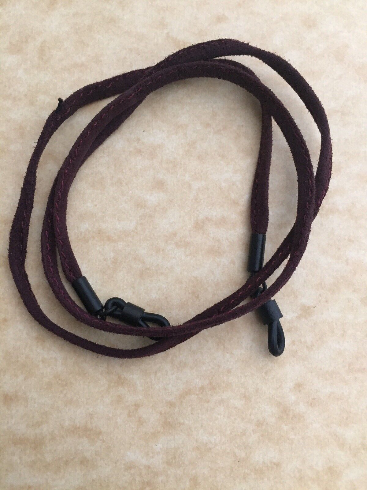 Brown Leather Eyeglass Sunglass Hanging Cord Suede Sewn Handcraf