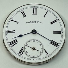 WALTHAM POCKET WATCH MOVEMENT 1909 16s 15 Jewels Runs