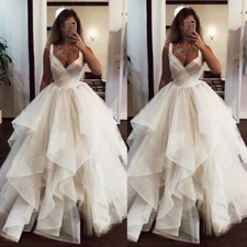 Bohemiman White Ivory Wedding Dresses with Strapless Ruffles Bridal Gowns