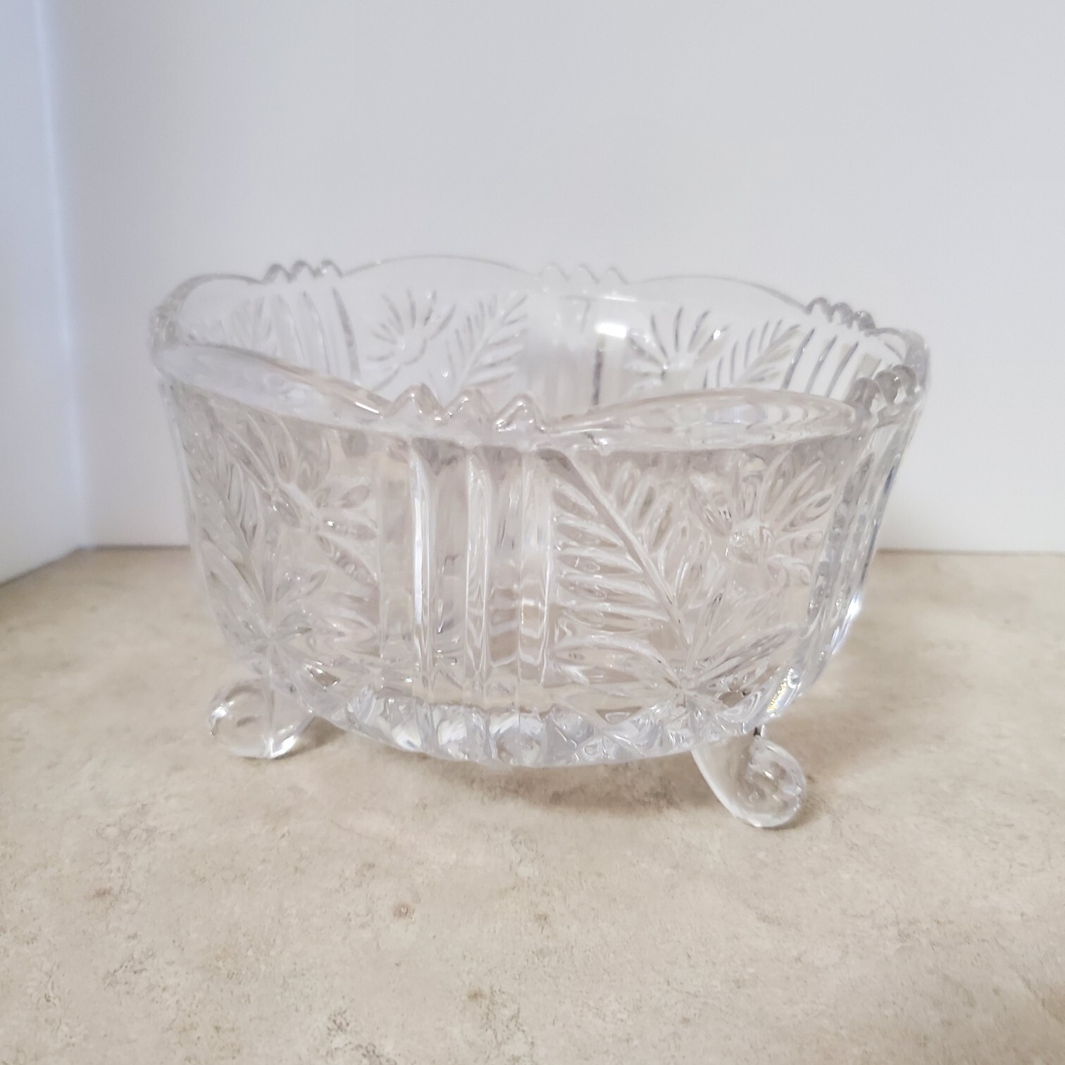Vintage Stylesetter Margaret Hand Cut 24 Full Lead Crystal Footed Bowl