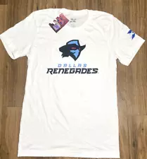 XFL Official T-Shirt Dallas Renegades Men's Small White 100% Cotton NWT