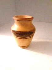 Vintage Hand-turned Birch Wood Vase Mini Pot Hand Crafted Art  Crafts