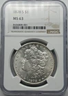1878-S Silver Morgan Dollar MS 63 NGC Certified