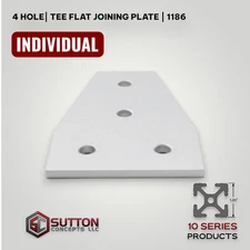 4 Hole | Tee Flat Joining Plate | 10 Series  Compatible w/ 80/20 4141
