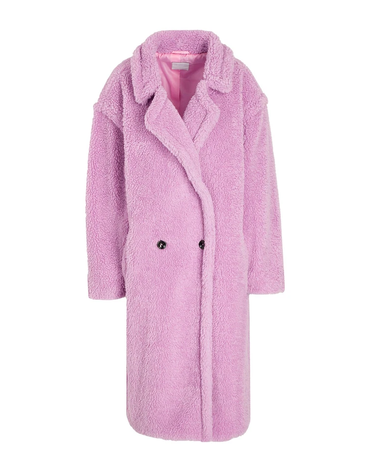 8 Teddy Coat Size M Oversized Fully Lined Button Front Collared - Image 3 of 4