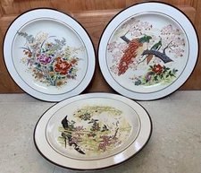 Elegance II Collection Bavarian Brown Plates 10.5” Japanese Satsuma (3)VTG