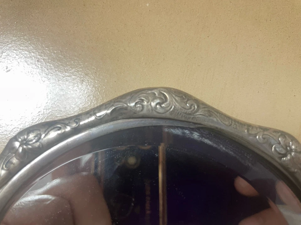 Antiguo juego de tocador de plata de ley Art Nouveau Pansy Foto 3 de 4