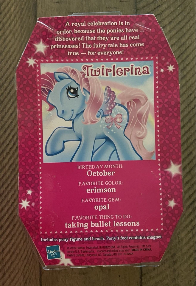 My Little Pony Crystal Princess Pegasus Pony Twirlerina 2005 Hasbro Novo Na Caixa - Imagem 2 de 3