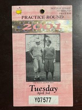 Masters Practice Round Ticket Tuesday April 3RD, 2001-TIGER WOODS SECOND WIN