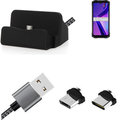 Ladestation für Doogee S98 Pro + USB-Typ C u. Micro-USB-Adapter