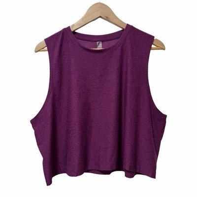 Beyond Yoga Womens Featherweight Athletic Crop Tank Top Size L Purple Gym Yoga