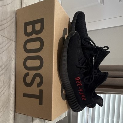 adidas Yeezy Boost 350 V2 Bred CP9652 Men's Low Top Sneakers Black Red