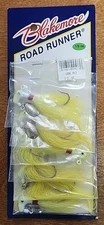 Blakemore 1006-012 Bucktail Road Runner. Card Of 6. 1/2oz. Yellow Card of 6
