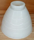 Vintage Milk Glass Lamp Shade Waffle Pattern Light Diffuser 6" Fitter