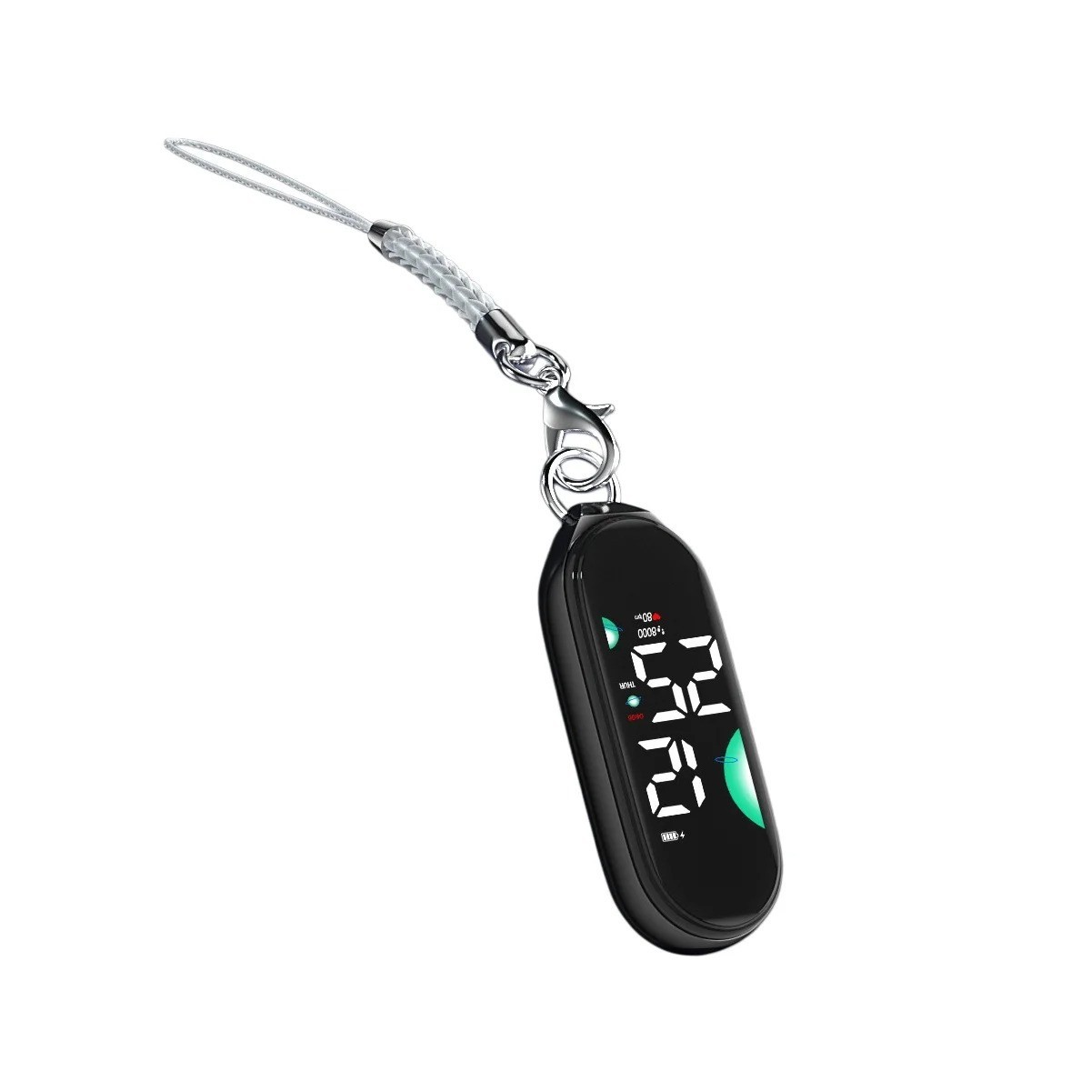 LED Digital Carabiner Pocket Watch, Waterproof Luminous Hanging Clock