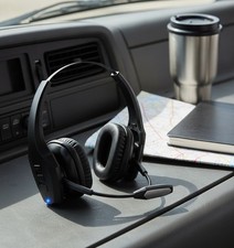 Bluetooth Headset, A19, AI Noise Reduction, 55 Hrs Music, Black, On-Ear
