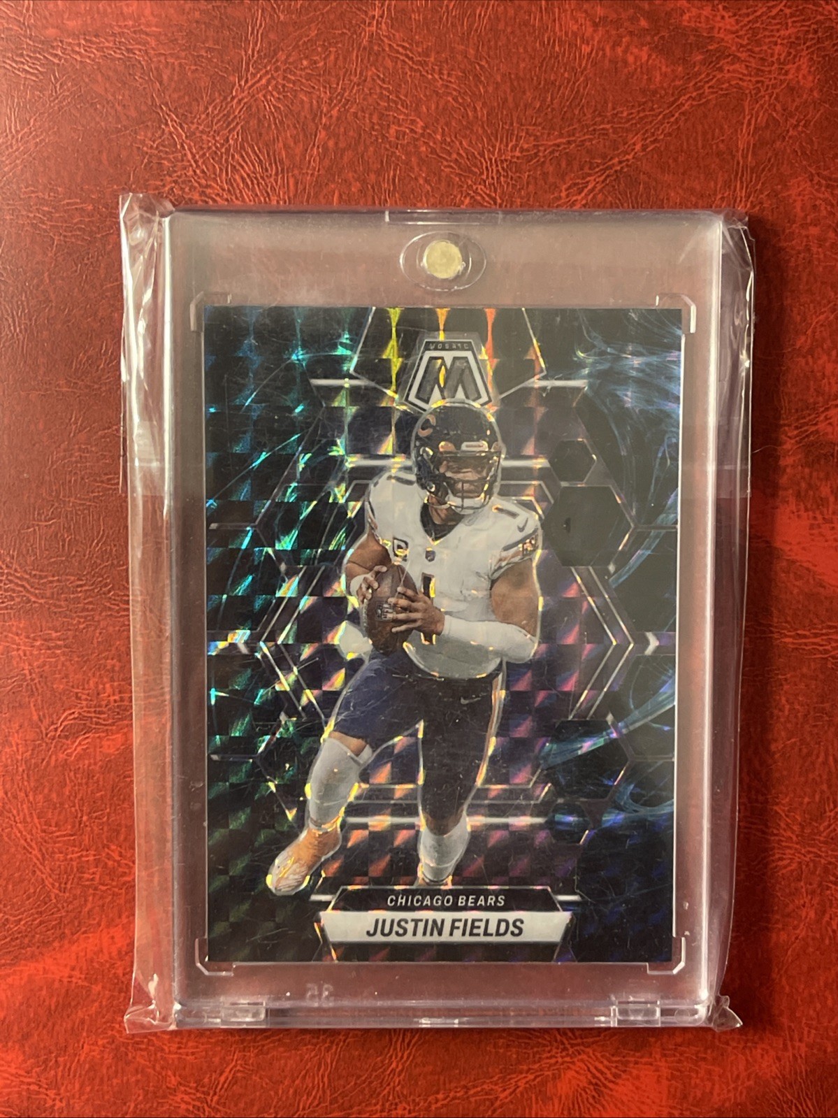 2023 Mosaic Prizm Genesis Justin Fields #33 Case Hit SSP BEARS JETS