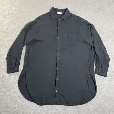 CP Shades X Free People Marella Double Cloth Button Up Shirt Oversize S Blue USA