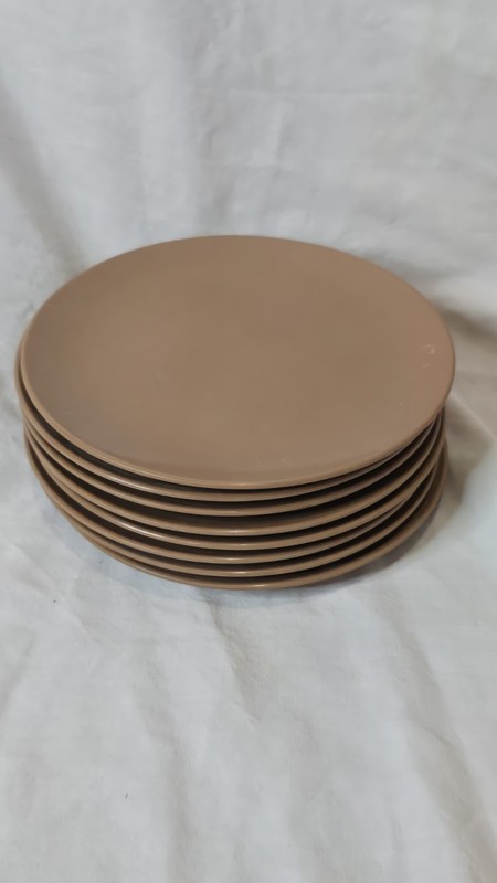 8 Vintage Melmac Melamine Brown Bread/Butter Plates 5 3/4"