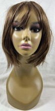 Short Straight Hair Auburn Cinnamon Brown Lob Wig L Side Part Bangs Cosplay