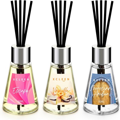 3 Pack Reed Diffuser, Scented Oil Diffuser Escape, Vanilla, Moroccan Amber 