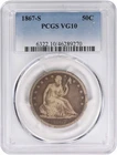 1867-S Liberty Seated Half Dollar VG10 PCGS