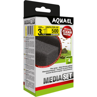 Aquael Filterschwamm Standard Unifilter UV 500   3 Stück Ersatz-Schwämme