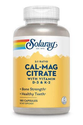 Cal-Mag Citrate with Vitamin D-3 & K-2 -- 180 Capsules