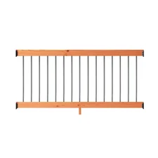6 Ft. Redwood-Tone Southern Yellow Pine Rail Kit with Aluminum round Balusters