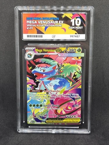 Pokemon TCG Mega Venusaur EX SIR 177/132 ME01 Ace 10 Gem Mint Perfect Subgrades
