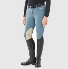 Hadley Mid-Rise Breeches by SmartPak - Knee Patch - Slate Blue Size 36L