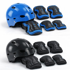 Boys Kids Helmet Set with Knee Pads Elbow Wri...