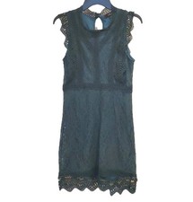 Lulu’s Dress Women's Size Medium My Sweetheart Sleeveless Green Lace Lined VGUC 