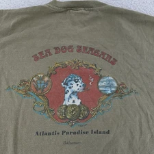Vtg Sea Dog Seagars Cigar T-Shirt L Atlantis Paradise Island Bahamas Pirate 90s