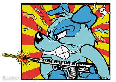 Mad Dog STICKER Decal Kozik Poster Artist KZ18