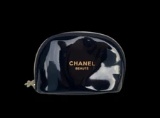 New Chanel Beaute Snowflake Makeup Bag Black Small